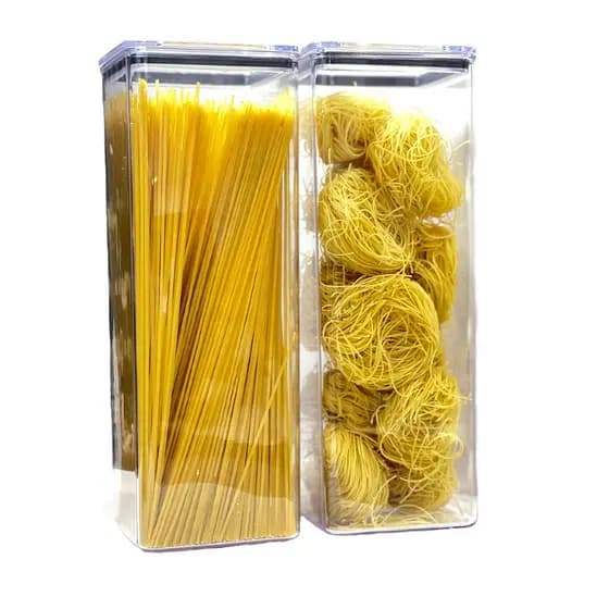 Kit 2 Potes Hermético acrílico 2,3litros Armazenar Alimento Organizar empilháveis Qualyplas