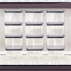 Kit com 12 potes herméticos acrílicos empilháveis 480ml