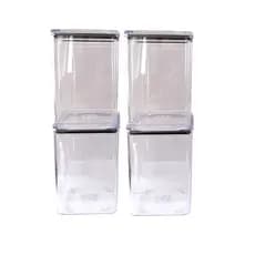 4 potes herméticos 1,1Litro QUALYPLAS acrílicos