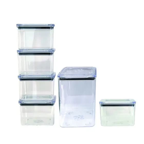 Kit 6 Potes Herméticos de acrílico 1,1 Litro E 480ml Qualyplas