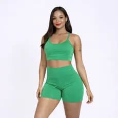 Conjunto de Academia Feminino Short e Top Academia Marrom Gringa Treino