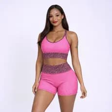 CONJUNTO TOP E SHORT DEGRADÊ FITNESS ACADEMIA E TREINO