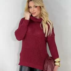 Blusa De Frio Feminina Gola Alta Manga Longa Básica Blusa Feminina Estilosa Roupa Feminina Inverno