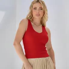 Blusa Feminina Estilosa Regata Tricot Modal Básica Lisa Roupa Feminina Versátil Verão Confortável