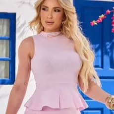 Blusa Feminina Estilosa Regata Blusa Tricot Modal Rodada Roupa Feminina Leve Verão Tendência 2025
