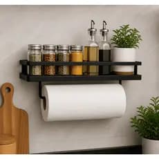 Porta Temperos com Suporte para papel - Aço Resiste  Estilo Industrial Cozinha Gourmet