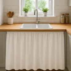 Cortina de Pia Cozinha Moderna Lisa Uma - 1,40m x 0,80cm - Impermeável - Branca Bege Preta Cinza