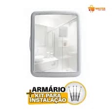 Armário Banheiro C/ Espelho Embutir Ou Sobrepor + Kit 4 Parafusos e Buchas Porta Reversível