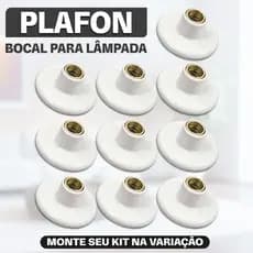 Plafon Bocal Porcelana E27 Paflonier Teto Lampada Suporte Plástico Branco Preto Kit 2 4 6 8 10 Und