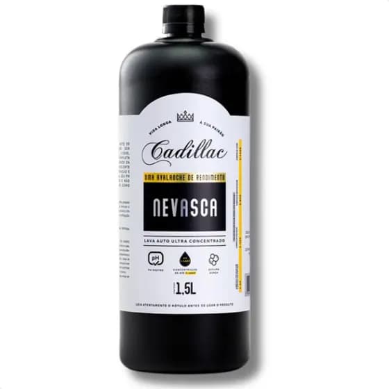 Shampoo Automotivo Cadillac Nevasca 1.5l Ultra Concentrado Diluição até 1:1600 Produto Lavar Moto e Carro