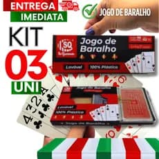 Kit Jogos Baralho Plástico PVC Não Rasga Truco Poker Cacheta Diversão Garantidas Excelentes