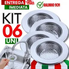 Ralos de Pia 9cm Aço Inox Protetor Para Cubas Cozinhas Evita Entupimentos Durabilidades Utilidades