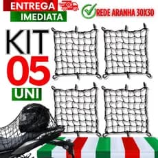 Combo Redes Elásticas Aranha Motos Bagageiro Capacete para Motocicleta 30X30 Robusto Eficientes