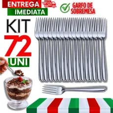 Conjunto Garfo Inox de Sobremesa de 16,3cm Doces Bolos Talheres Resistente Cozinha Qualidade Utensílios