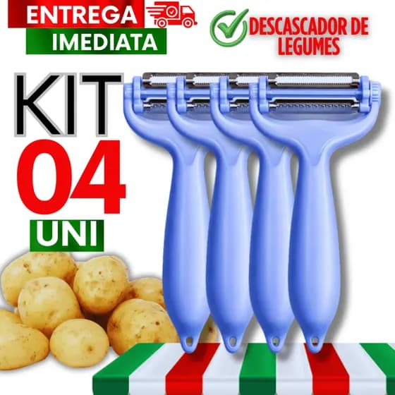 Utensílios Descascador Legumes Frutas 3 Lâminas Afiadas 16 cm Aço Inox Restaurantes Cozinhas