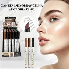 Caneta Microblading para Sobrancelhas Efeito Natural Longa Duração Resistente à Água 4 Pontas