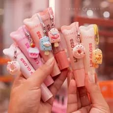 Brilho Labial-gloss chaveiro – Esmalte Labial Colorido, Hidratante, Suaviza Linhas e Nutre os Lábios