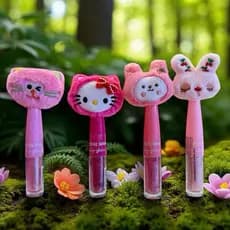 Brilho Labial Infantil com Pelúcia Bobbi Rara – Gloss Fofo e Divertido, Presente Encantador para Crianças