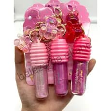 Gloss Labial Ursinho Chaveiro Rosa Brilho Hidratante Lip Gloss Mel Bobbi Rara