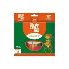 Giz De Cera Big 12 Unidades Léo&Léo - Material Escolar/Papelaria