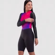 Macaquinho Ciclismo Feminino Forro Em Gel Manga Longa Moove Vivid | Marcio May Sports