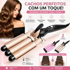 Triondas Ondulador Formador Triplo 22mm Modelador de Cachos Onda Cabelo Cerâmica 200°C