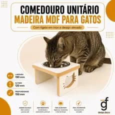 Comedouro PET MDF Unitário GATOS