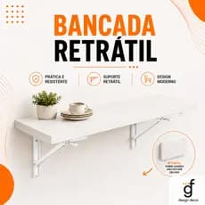 Mesa Dobravel Retratil de Parede Suspensa Para Banheiro Quarto Sala Cozinha pequena média e grande Branca