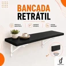 Mesa Dobravel Retratil de Parede Suspensa Para Banheiro Quarto Sala Cozinha pequena média e grande Preta