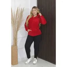 blusa femenino liso basico com ziper bolso e capuz