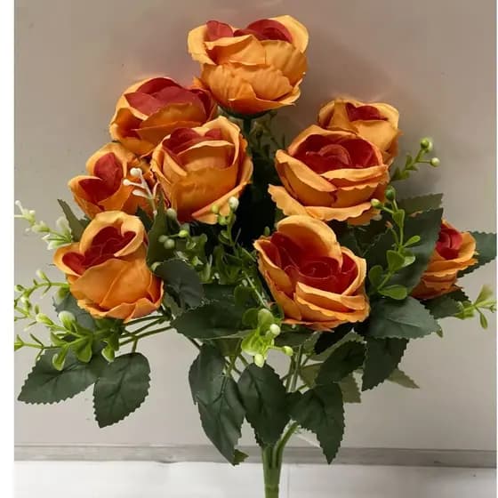Rosa com 9 flores (bolinha)  Altura total do galho: 37 cm  kit com 1/2/3/4