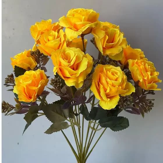 Rosa Artificial (cc352 com 6 flores) (cc313 com 12 flores)