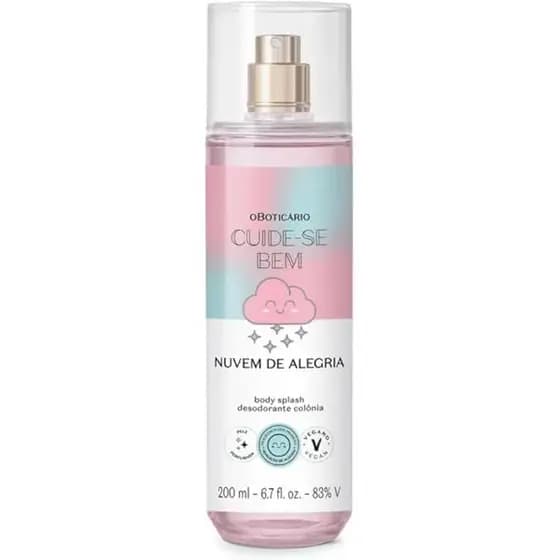 Body Splash Nuvem de Alegria: O frescor do Nuvem que você ama com um toque extra de brilho e vida.