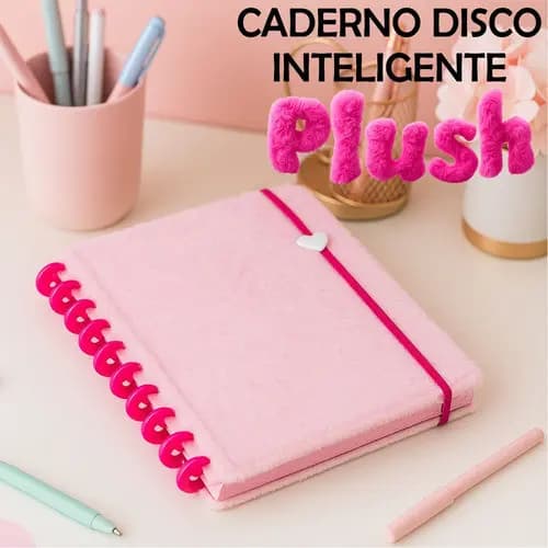 Caderno Disco Inteligente Univ. A4 Plush s2 80 Folhas 11 Discos Bolsa Plástica e Adesivos BRW