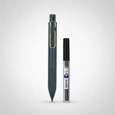 Kit Lapiseira Triton 3.0mm Ponta Grossa + Tubo C/ 3 Grafites 3mm - Cinza Esc. - Escolar e Artística