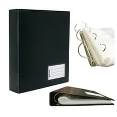 PASTA CATALOGO A4 4 ARGOLAS FICHARIO JUMBO PRETA C/100 ENV PLAST + 2 ENV PORTA CARTAO