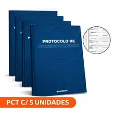 Kit 5 Livro Protocolo Correspondência 104 Folhas 1/4 Brochura Capa Dura Registro Empresa Escritório