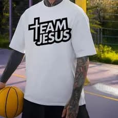 Camiseta Oversized Streetwear Religiosa Time Jesus Cruz Camisa Estilosa 100% Algodão
