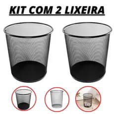 Lixeira Metal De 10 Litros Aramado Cesto Lixo Reforçado Para Escritorio Casa Quarto Top