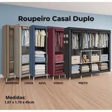 Guarda Roupa Dobrável Arara Portatil Armário Organizador Multiuso Roupeiro Cabideiro Sapateira Top