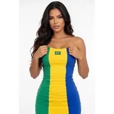 vestido Brasil 3 cores vestido tubinho