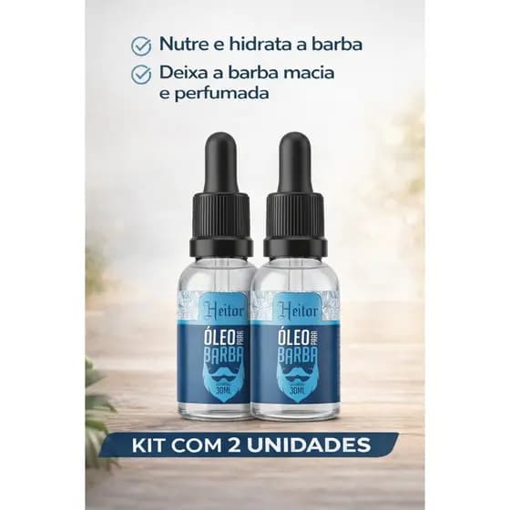 Kit 2 Óleo Para Barba Heitor 30ml Barba Macia Hidratada Sem Frizz Crescimento Saudável