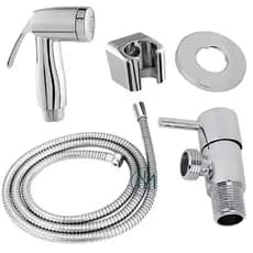 Ducha Higiênica Luxo 100 % CROMADA Completa Banheiro ABS 1/4 Volta Flexivel