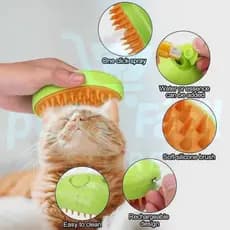 Escovas a Vapor 3 em 1 para Pets Remove Pelos, Massageia e Limpa Cães e Gatos Estimação Relaxamento