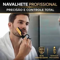 Navalhete de Dedos Profissional em Aço Inox Barbeiro Barba Pezinho Acabamento Preciso