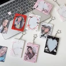 Ins versão coreana amor coração oco pingente titular do cartão 10cm menina estrela perseguindo Photocard Display titular