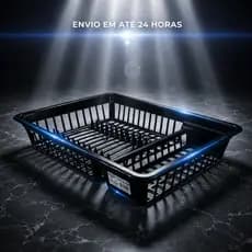 Escorredor de Louça em Plástico para Cozinha – Capacidade 12 Pratos + Espaço para Copos e Talheres