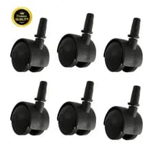 Kit Rodinhas giratórias  para moveis rodizio de 40mm preto com Pino 6mm