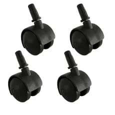 Kit Rodinhas giratórias rodizio de 40mm Pino 6mm preto para moveis
