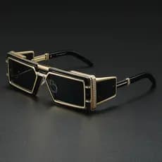 Nova moda europeia americana Retro masculino Metal indústria pesada Cyberpunk óculos de sol vanguarda tecnologia futura